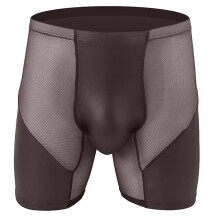 (Auburn, XL) Men Long Legging Erotic Sexy Sport Boxer Casual Breathable Brand Transparent Underwear Panties