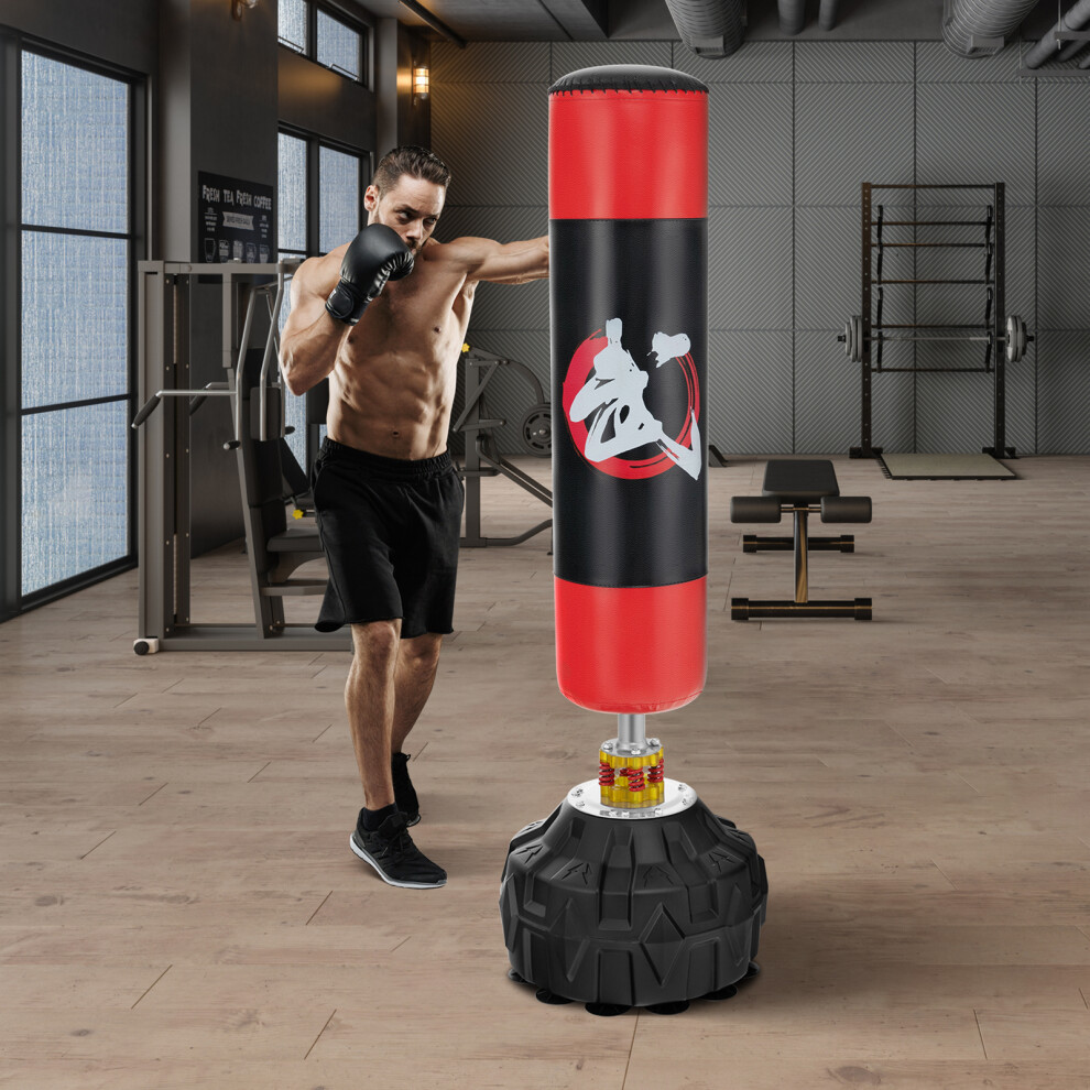 70" Freestanding Punching Bag With Stand - Heavy Duty, Suction Cup Base, For Adult MMA, Boxing, Muay Thai Fitness