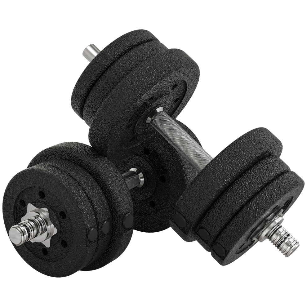 HOMCOM 25KG Adjustable Dumbbells Weight Set Hand Weight For Body Fitness