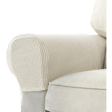 (Cream) 2Pcs Armchair Arm Covers Stretch Sofa Arm Caps Armrest Covers Compatible With Chairs