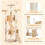PawHut PawHut 173cm Cat Tower Scratching Post Activity Centre for Indoor Cream 4