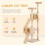 PawHut PawHut 173cm Cat Tower Scratching Post Activity Centre for Indoor Cream 3