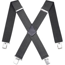 50mm Wide Men Trouser Braces - X Shape Adjustable Elasticated Heavy Duty