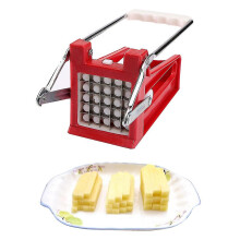 Potato Chipper Slicer Stainless Steel 2 Blades French Fry Maker Chips Cutter Potato Roller Cutter