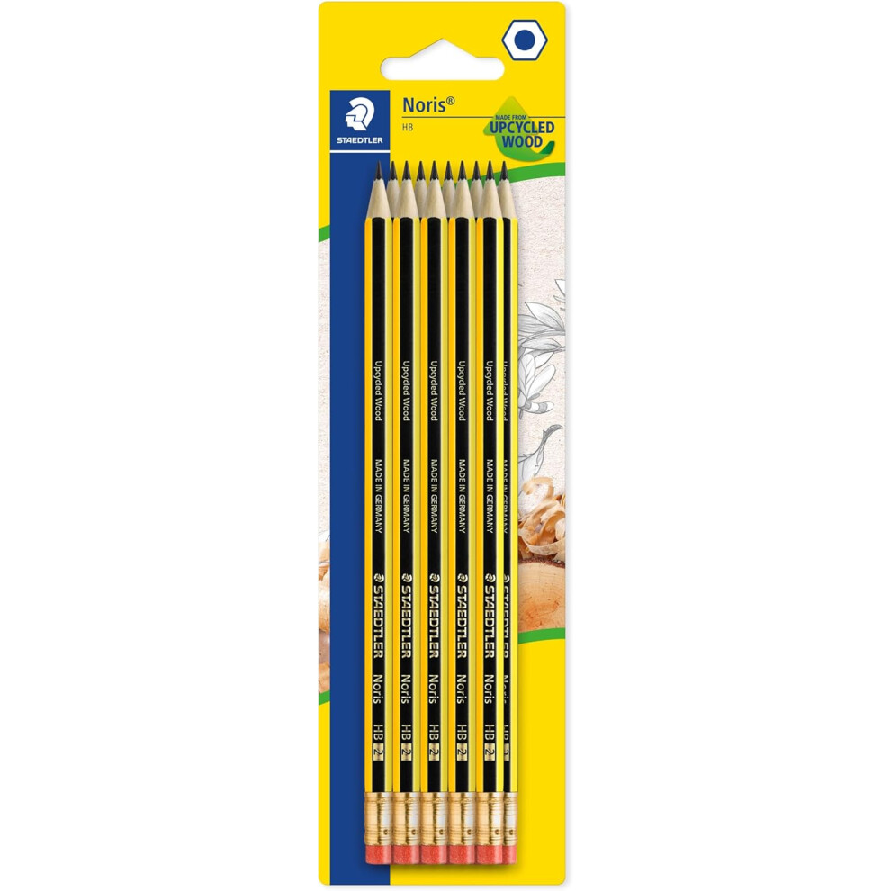 STAEDTLER 122-2 BK10 Noris Graphite Pencil with Eraser Tip - HB (Pack of 10)