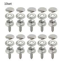 10 Sets Stainless Steel Snap Fastener Marine Yacht Boat Canvas Cover Tool Button
