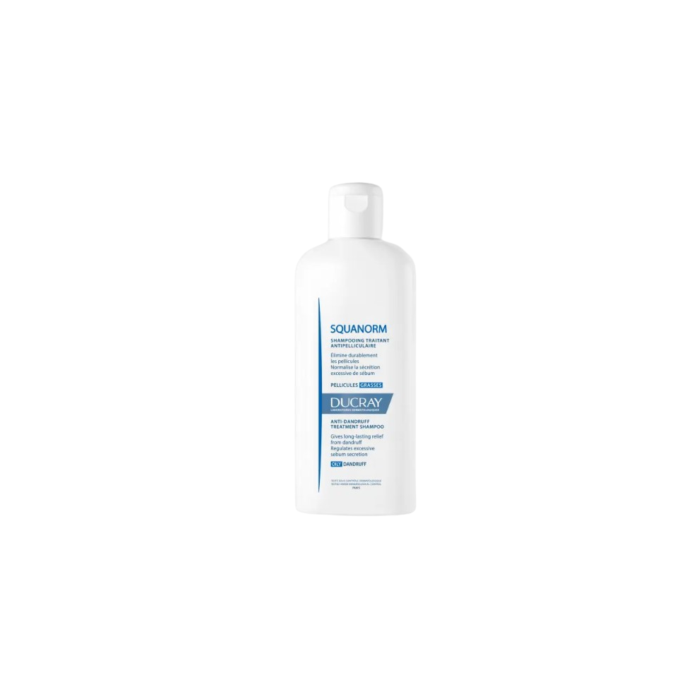 Ducray Squanorm Anti Dandruff Treatment Shampoo Dry Dandruff 200ml |Eliminates Dandruff|Reduces Sebum|Soothes itchiness|All Dandruff Types Cleanser