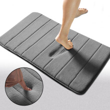 (40x60 cm, Grey Bath Mat) Bath Shower Mat Memory Foam Anti Slip Bathroom Rug