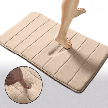 (50x80 cm, Cream Bath Mat) Bath Shower Mat Memory Foam Anti Slip Bathroom Rug