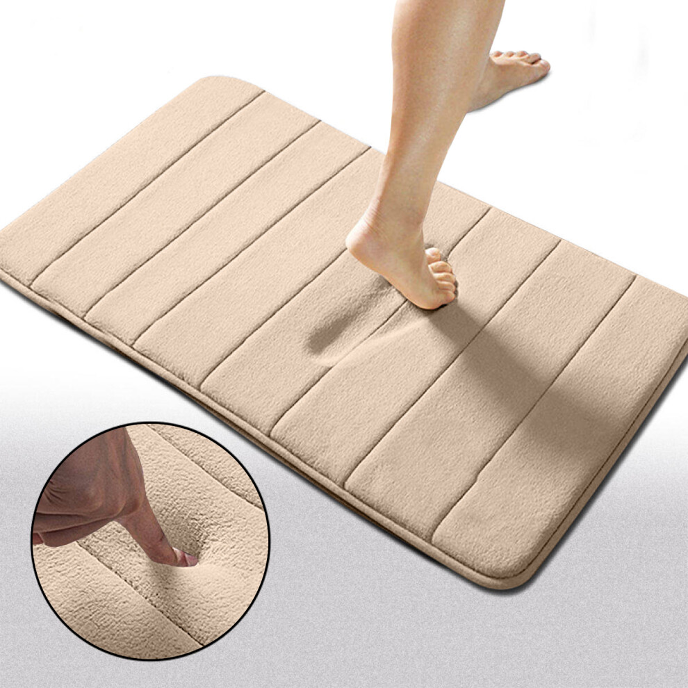 Aspire Homeware (50X80 Cm, Bath Mat) Bath Shower Mat Memory Foam Anti Slip Bathroom Rug Cream