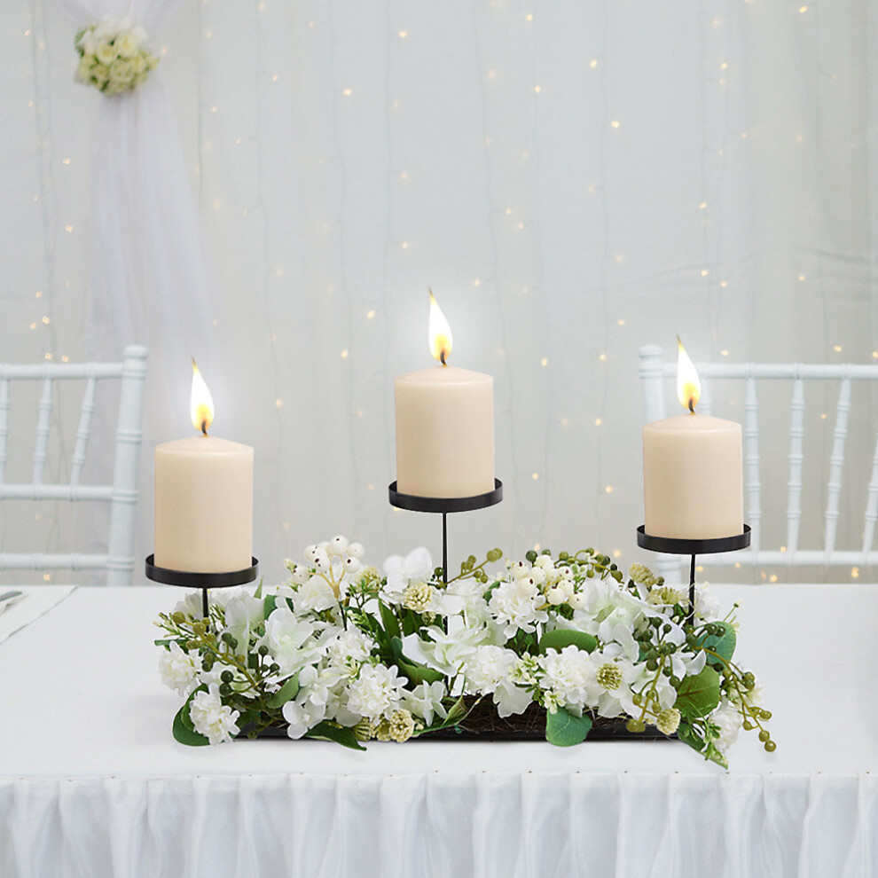 Artificial Floral Arrangement Wedding Decor Candlesticks with Light