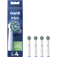 ORAL-B Pro Cross Action Electric Toothbrush Head, X-Shape And Angled Bristles for Deeper Plaque Removal, Pack of 4 Toothbrush Heads, White