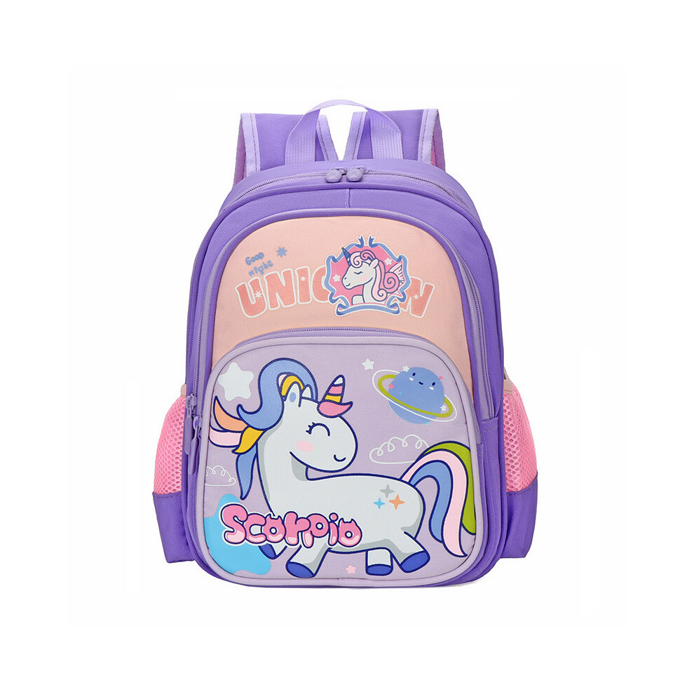 (Purple) Adorable Cartoon Toddler Backpack For Boys And Girls Kindergarten School Bag Purple