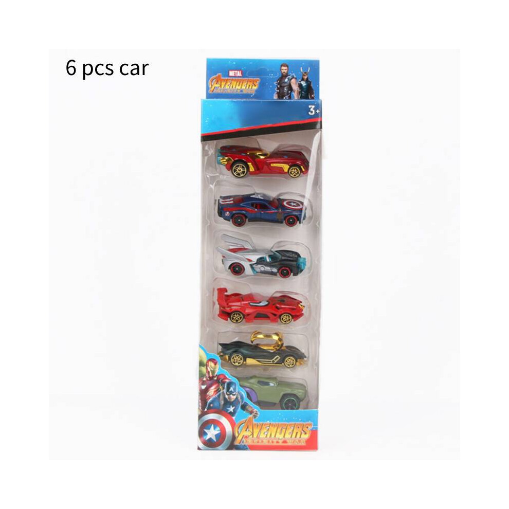 (Avengers) Avengers Justice League Alloy 6pcs Toy Set Cars Racer Car Kids Gift Pixar