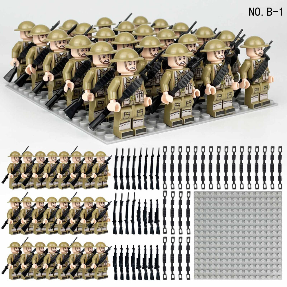 (Style A) Army Square Army Military Building Block Set XMAS GIft Kids Figure Toys