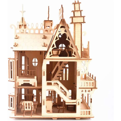 Fantasy Villa Model House Kit - 3D Puzzle Model Kit - Woodcraft Construction Kit 1