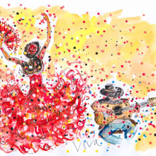 Tabitha Corbett 'Viva' Music Friends Forever Artistic Greeting Card