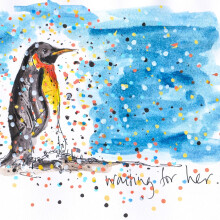 Tabitha Corbett 'Waiting For Her' Patient Penguin Artistic Greeting Card