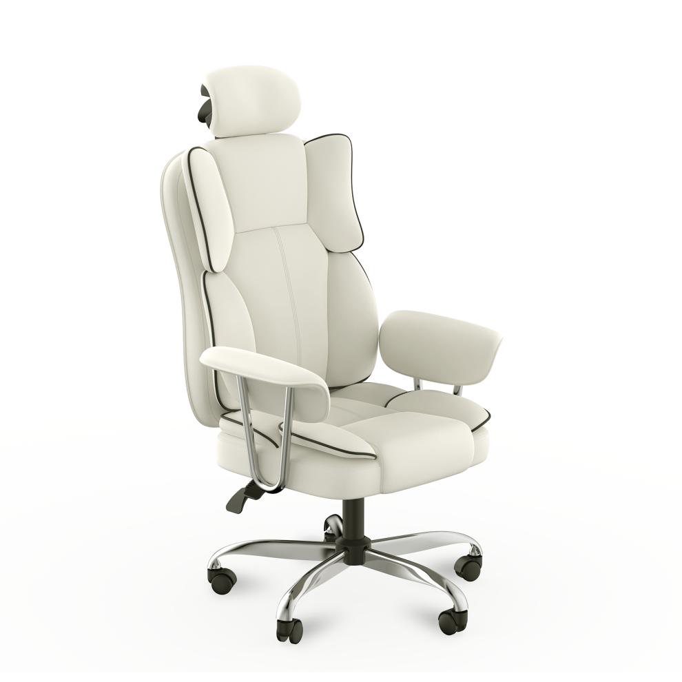 White Gaming Chair Recliner Home Office Computer Desk Seat 360° Swivel