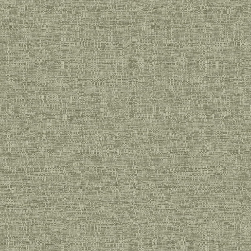 (Sage Green 199510) Grandeco Telma Linen Plain Fabric Woven Wallpaper