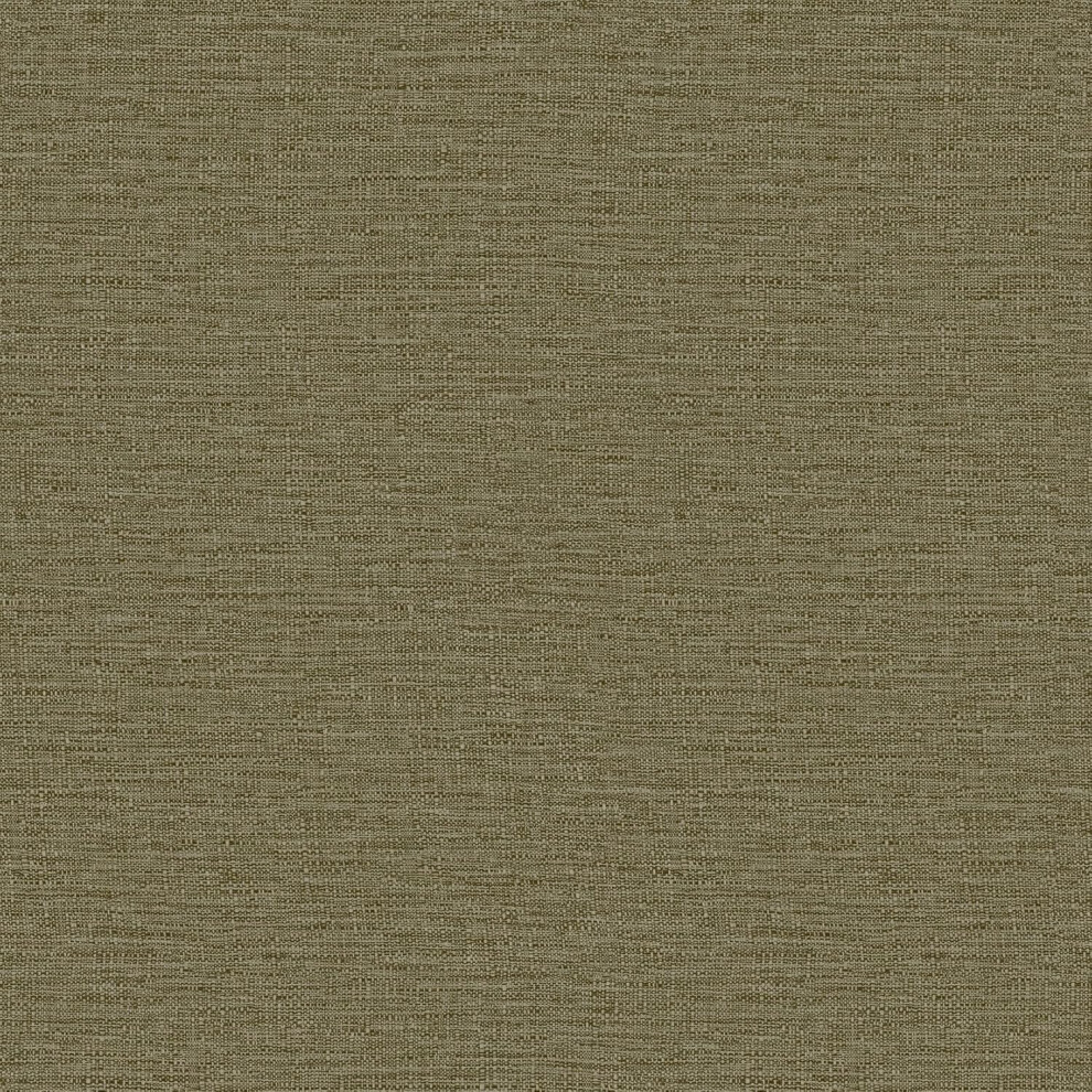 (Dark Green 199512) Grandeco Telma Linen Plain Fabric Woven Wallpaper