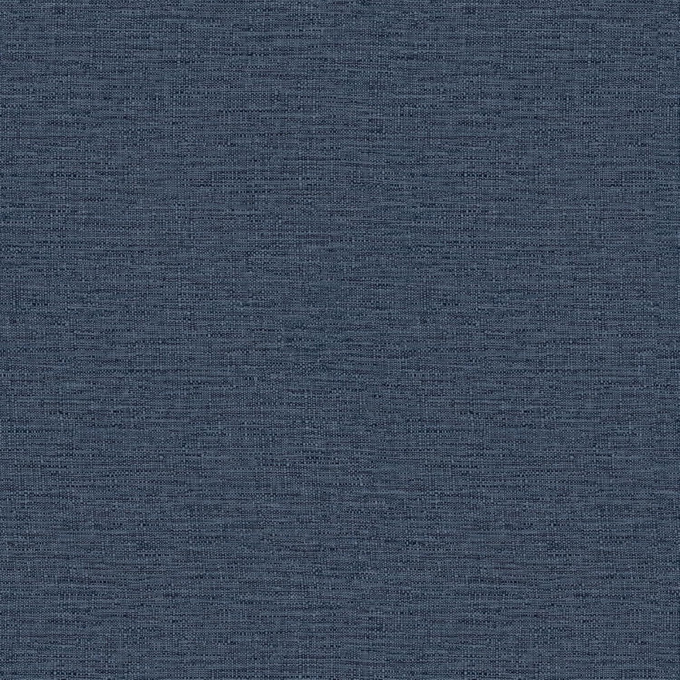 (Navy Blue 199511) Grandeco Telma Linen Plain Fabric Woven Wallpaper