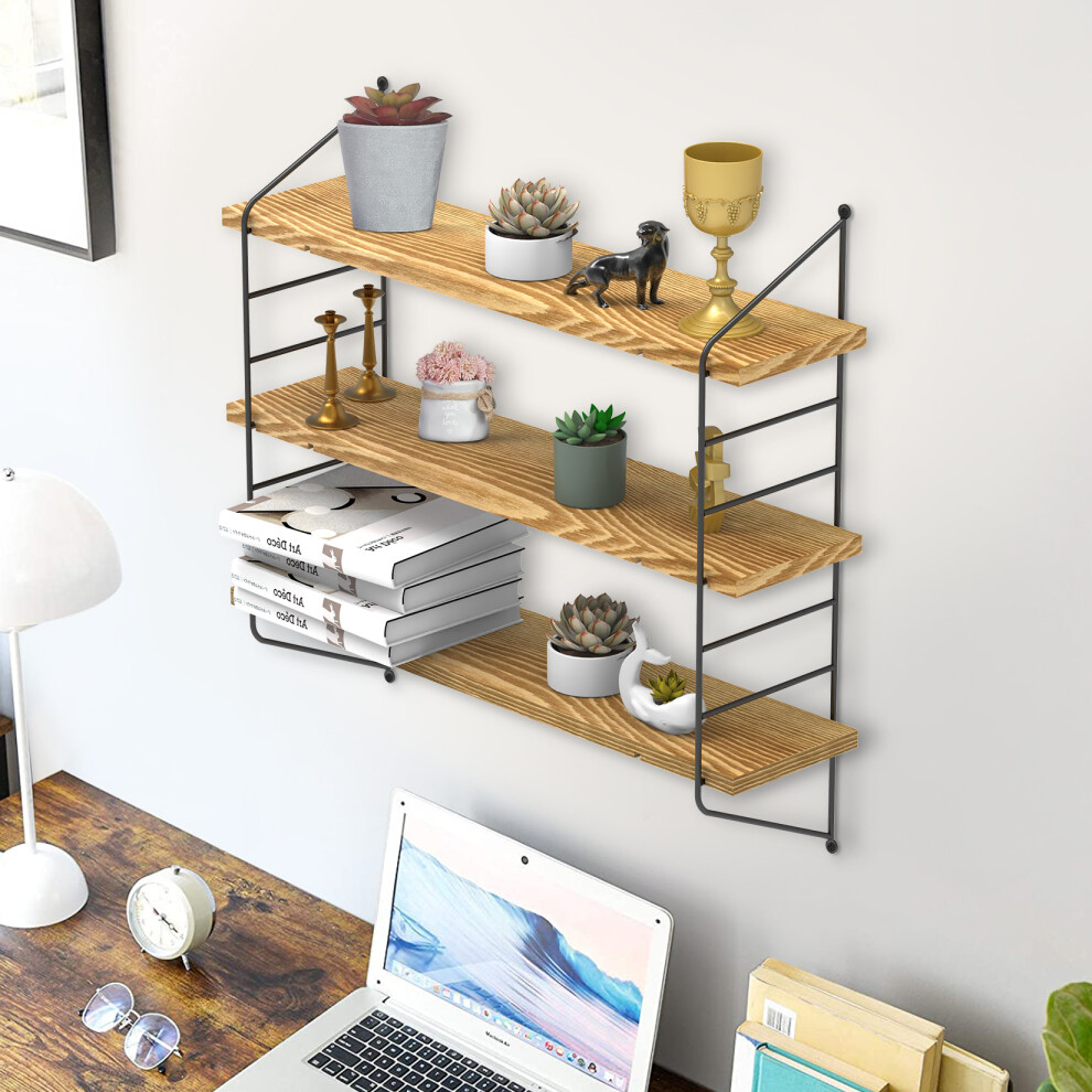 3 Tier Metal Wire Wall Floating Shelf Decorative Display Wall Shelf 7427274607507