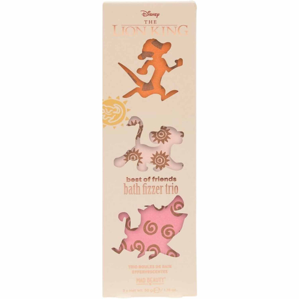 Disney Lion King Best of Friends Bath Fizzer Trio Refresh Your Skin, Aromatic Bathing Experience, Aroma Of Sweet Mango & Papaya, 50g Pack of 3's