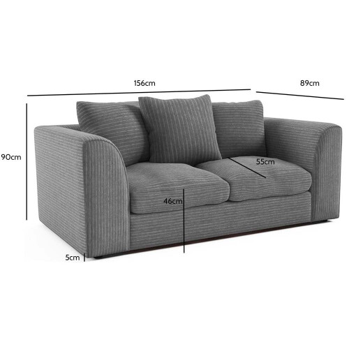 Byron Grey Fabric 2 Seater Sofa 1