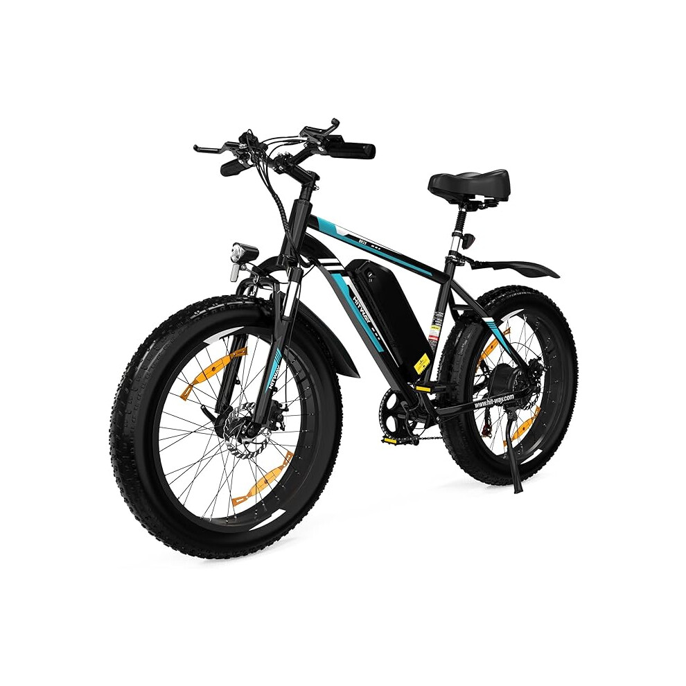 HITWAY BK15 Fat Tire E-Bike E Mountain Bike, 26" 7 Speed