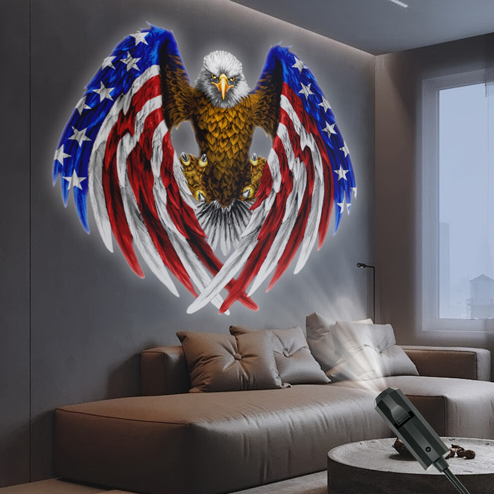 Xylfly (American Eagles) American Flag Eagle Projector - 360 Rotatable Adjustable Design, Dimmable Night Light