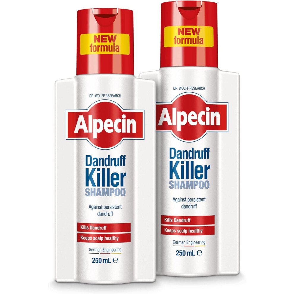 Alpecin Dandruff Killer Shampoo Effectively Removes & Prevents Dandruff Powerful Anti-dandruff Defence System 2x 250ml
