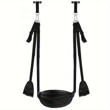(Door Swing 3B?Black?) 1pc Adjustable Door Hanging Sex Swing with Leather Cushion - Portable Sex Furniture for Couples