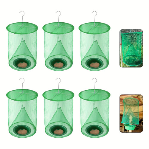 (6) 4/6pcs, Fly Trap Outdoor Hanging, Reusable Fly Trap Killer Catcher