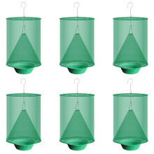 (6 Packs) Ranch Fly Traps Outdoor, Hanging Stable Fly Trap, Horse Fly Traps, Reusable Fly Killer Cage