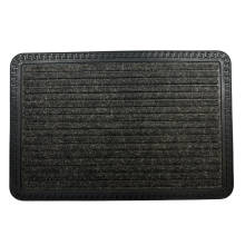 (Black) Door Mat - Low Profile 5mm Thick - Washable - Non Slip Rubber Backing - Heavy Duty - Indoor - 4 Colours - 40cm x 60cm