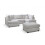 Carnaby Silver  Fabric U Shape High Back Corner Sofa + Footstool 3