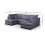 Carnaby Silver  Fabric U Shape High Back Corner Sofa + Footstool 4