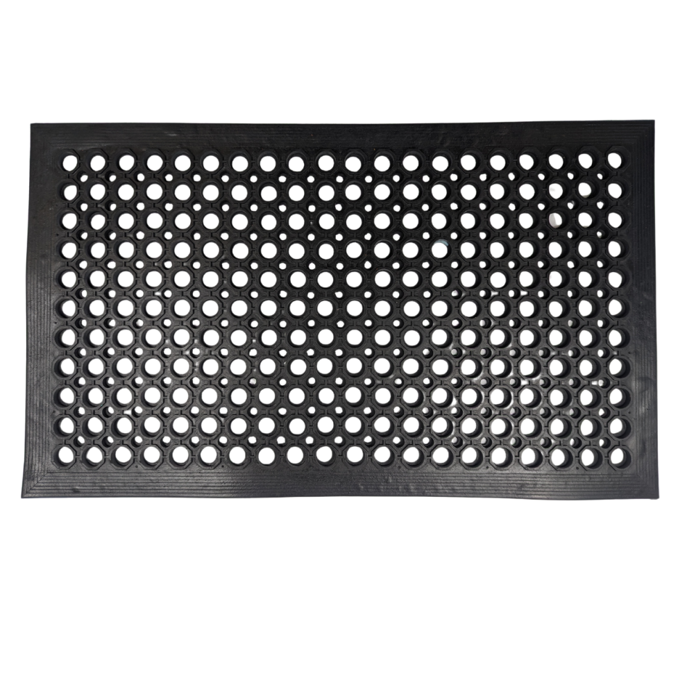 (60cm x 40cm ) Rubber Door Mat- Non-Trip Ramp Edge -Heavy Duty Non Slip Surface -Wheelchair & Pushchair Friendly -Indoor & Outdoor