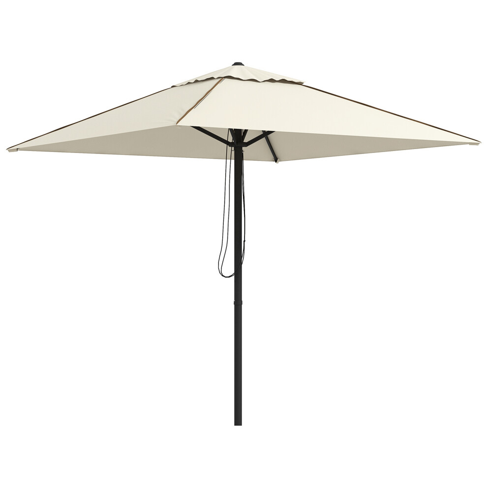 Outdoor Parasol Umbrella With Vent, Piping Side, For Garden Table