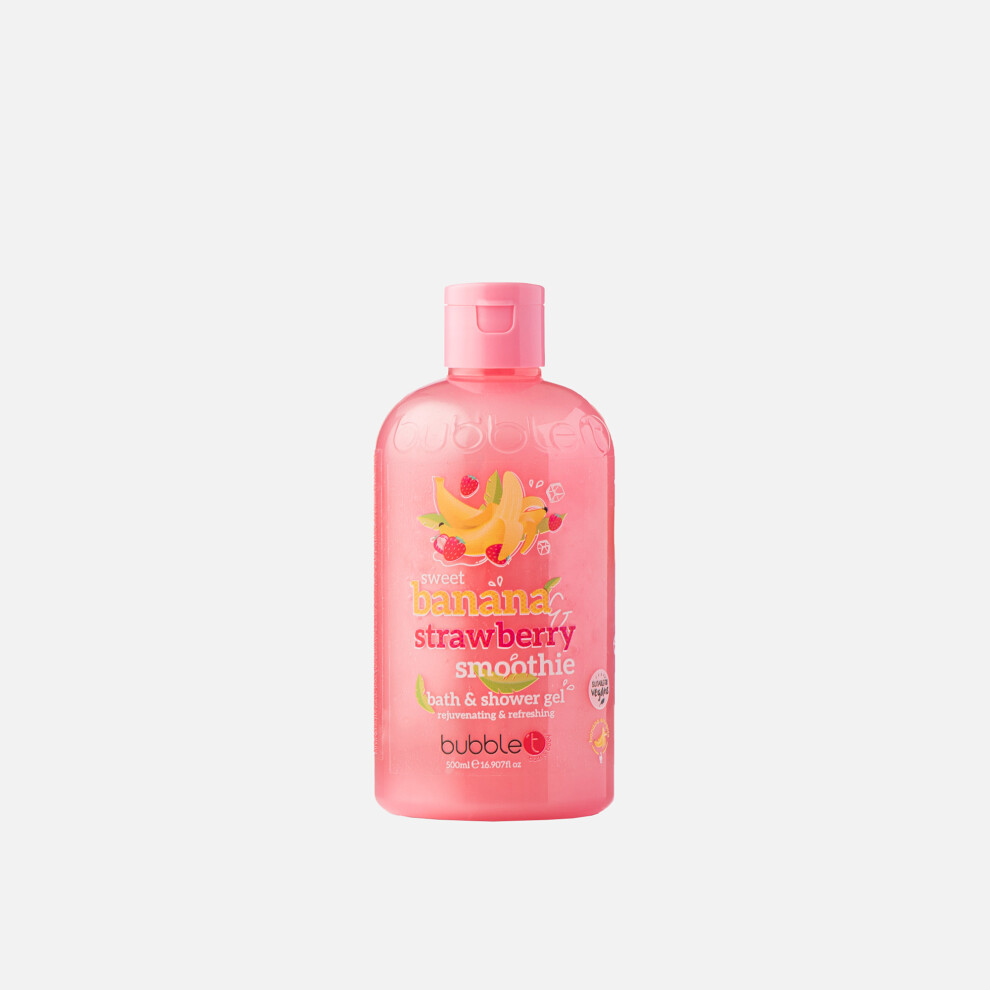 Bubble T Strawberry & Banana Bath & Shower Gel Luscious Fruit Fusion Body Wash for a Blissful Shower Experience 500ml