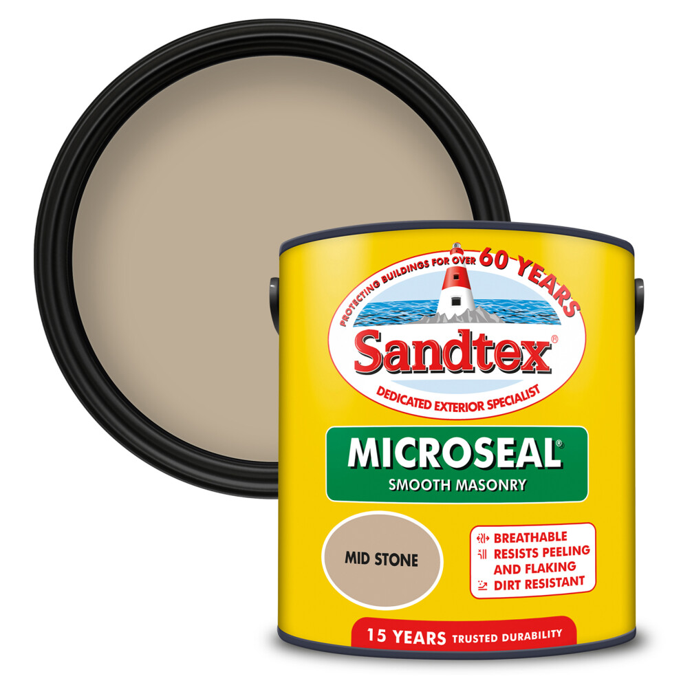Sandtex Microseal Smooth Masonry 2.5L Mid Stone