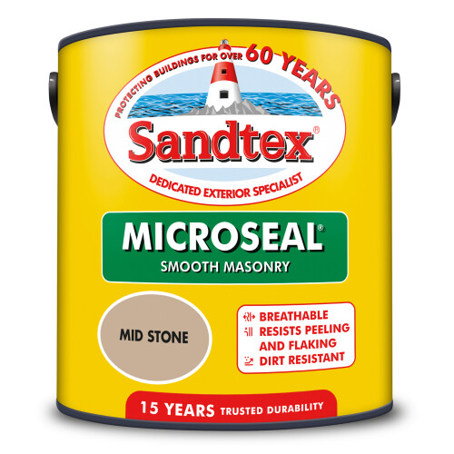 Sandtex Sandtex Microseal Smooth Masonry 2.5L Mid Stone 2