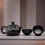 Herbal Black Glaze Teapot Set - Pot & Two Cups 1