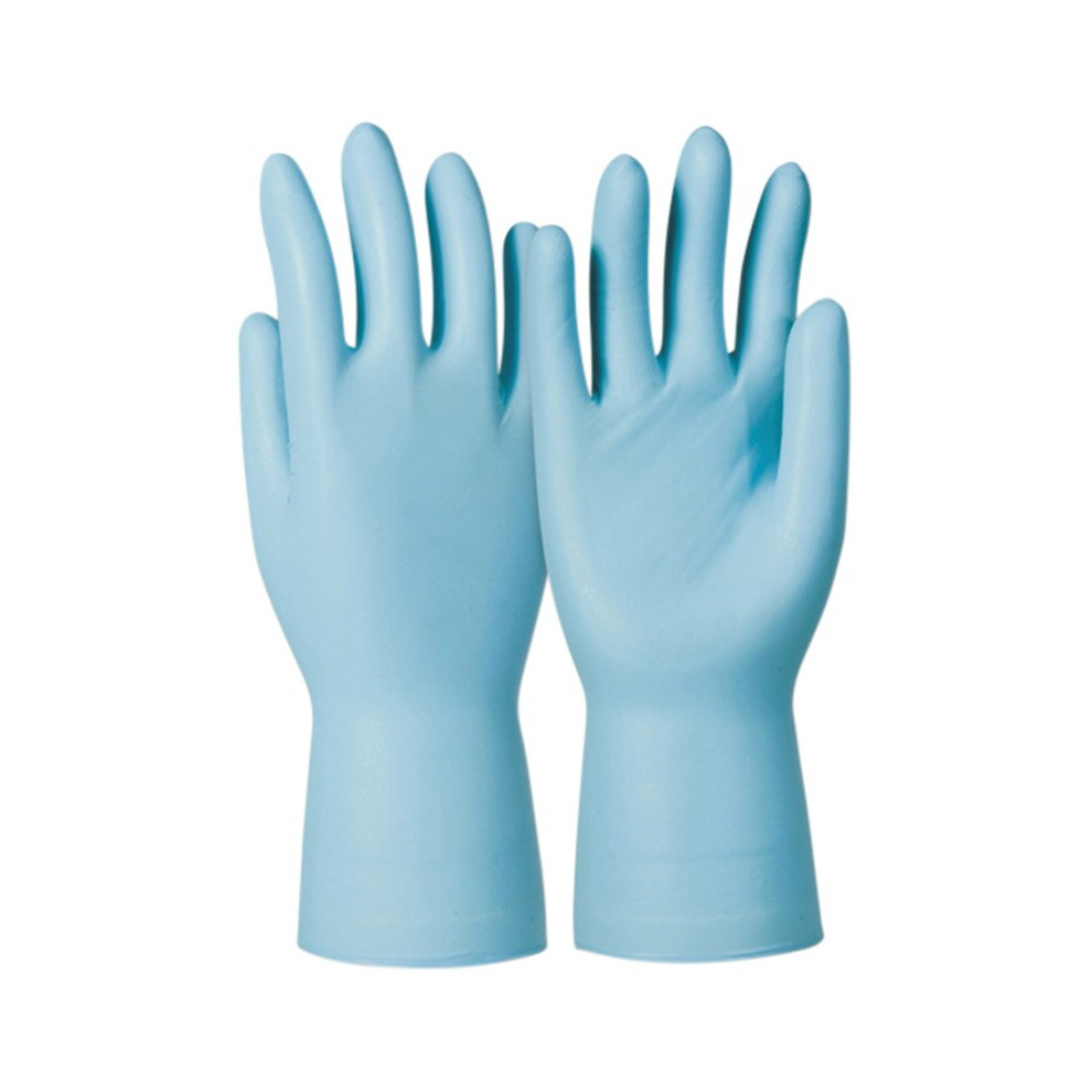 Dermatril Disposable Gloves, Blue, Nitrile, Powder Free, Textured Fingertips, Size 9, Pack of 100