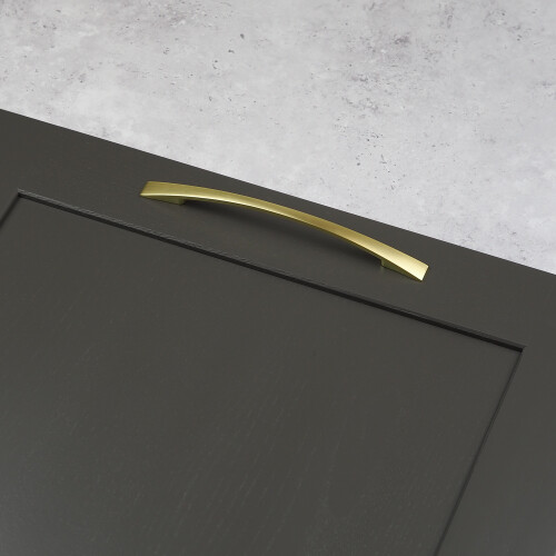 (160mm Handle) Brushed Brass Slim Bow Handles 128mm 160mm 2