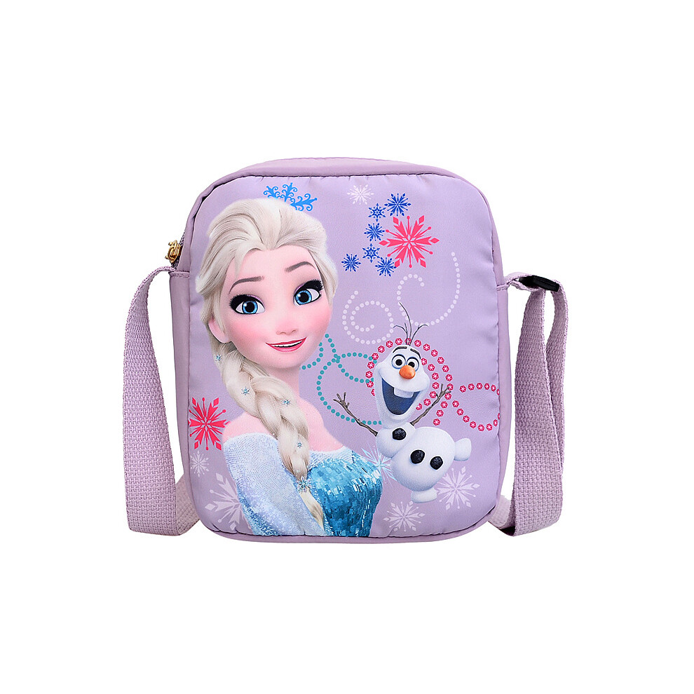 (Purple) Themed Frozen Princess Crossbody Bag For Girls Adorable Kids Elsa Shoulder Bag