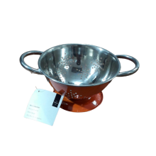Mini Colander Silver Enamel Retro Design