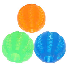 Set of 3 Interactive Enrichment Activity Rubber Dog Puzzle Treat Dispenser Ball