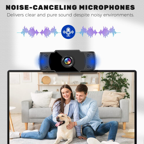Webcam 1080P com Microfone Câmara Web Full Hd com Correção Automática de Luz Microfones com Cancelamento de Ruído Webcam Usb para Chamadas de 1